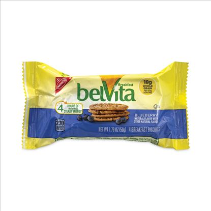 belVita Breakfast Biscuits, Blueberry, 1.76 oz Pack, 25 Packs/Box, Delivered in 1-4 Business Days1