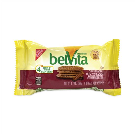 belVita Breakfast Biscuits, Cinnamon Brown Sugar, 1.76 oz Pack, 25 Packs/Box, Delivered in 1-4 Business Days1