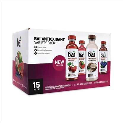 Antioxidant Infused Beverage, Variety Pack, 18 oz Bottle, 15/Box, Delivered in 1-4 Business Days1