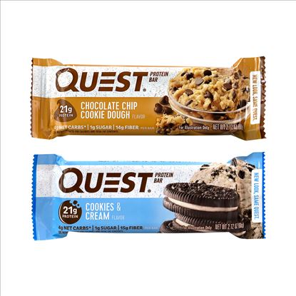 Protein Bar Value Pack, Chocolate Chip Cookie Dough, Cookies and Cream, 2.12 oz Bar, 14 Count, Delivered in 1-4 Business Days1