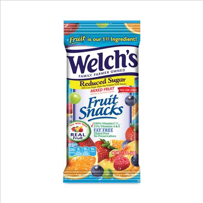 Reduced Sugar Mixed Fruit Snacks, 1.5 oz Pouches, 144/Carton, Delivered in 1-4 Business Days1