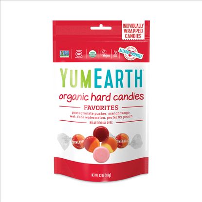 Organic Favorite Fruit Hard Candies, 3.3 oz Bag, Assorted Flavors, 3 Bags/Pack, Delivered in 1-4 Business Days1