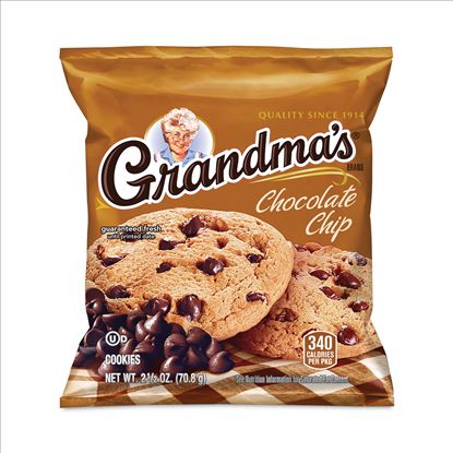 Homestyle Chocolate Chip Cookies, 2.5 oz Pack, 2 Cookies/Pack, 60 Packs/Carton, Delivered in 1-4 Business Days1