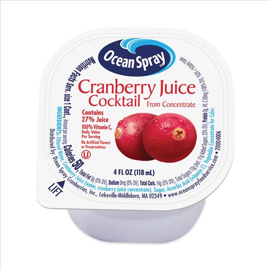 Cranberry Juice Drink, Cranberry, 4 oz Cup, 18/Box, Delivered in 1-4 Business Days1