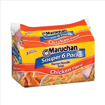 Ramen Noodle Soup Chicken Flavor Souper 6 Pack, 18 oz, 4 Packs/Carton, Delivered in 1-4 Business Days1