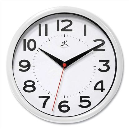 Metro Wall Clock, 9" Diameter, White Case, 1 AA (sold separately)1