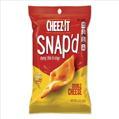 Cheez-it Snap'd Crackers, Double Cheese, 2.2 oz Pouch, 6/Pack1