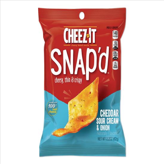 Cheez-it Snap'd Crackers, Cheddar Sour Cream and Onion, 2.2 oz Pouch, 6/Pack1