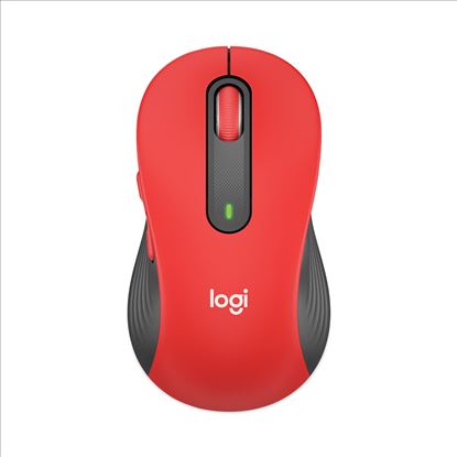 Signature M650 Wireless Mouse, 2.4 GHz Frequency, 33 ft Wireless Range, Large, Right Hand Use, Red1