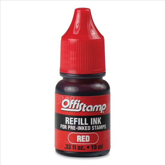 Refill Ink for Pre-Inked Stamps, 0.33 oz, Red1