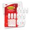General Purpose Wire Hooks, Medium, 2 lb Cap, White, 13 Hooks and 16 Strips/Pack1
