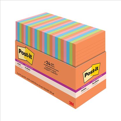 Pads in Energy Boost Collection Colors, Note Ruled, 4" x 6", 45 Sheets/Pad, 24 Pads/Pack1