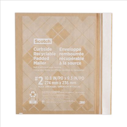 Curbside Recyclable Padded Mailer, #2, Bubble Cushion, Self-Adhesive Closure, 11.25 x 12, Natural Kraft, 100/Carton1