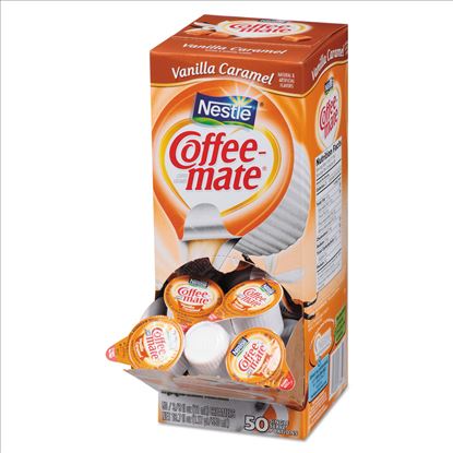 Liquid Coffee Creamer, Vanilla Caramel, 0.38 oz Mini Cups, 50/Box, 4 Boxes/Carton, 200 Total/Carton1