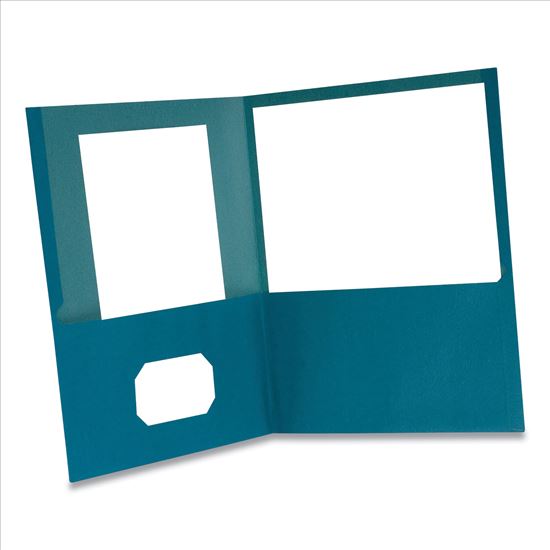 Earthwise by Oxford 100% Recycled Paper Twin-Pocket Portfolio, 100-Sheet Capacity, 11 x 8.5, Blue 10/Pack1