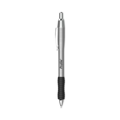 Profile Ballpoint Pen, Retractable, Medium, 1 mm, Black Ink, Black/Silver Barrel, 2/Pack1