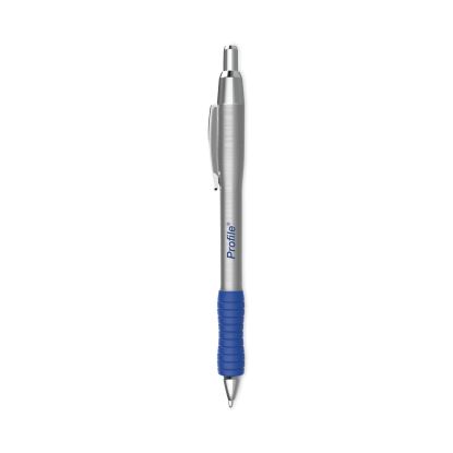 Profile Ballpoint Pen, Retractable, Medium 1 mm, Blue Ink, Blue/Silver Barrel, 2/Pack1