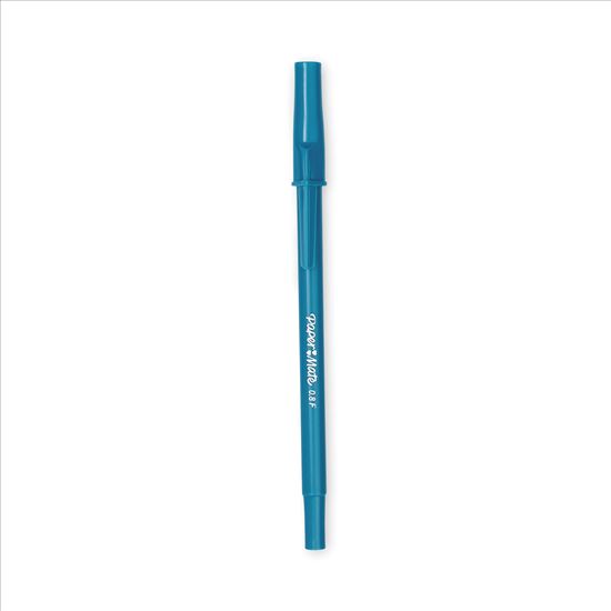 Write Bros. Ballpoint Pen, Stick, Fine 0.8 mm, Blue Ink, Blue Barrel, 12/Pack1