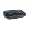 EarthChoice Entree2Go Takeout Container, 3-Compartment, 48 oz, 11.75 x 8.75 x 2.13, Black, 200/Carton2