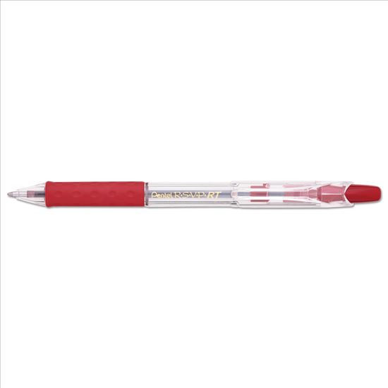 R.S.V.P. RT Ballpoint Pen, Retractable, Medium 1 mm, Red Ink, Clear Barrel, Dozen1