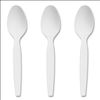 Heavyweight Plastic Cutlery, Teaspoon, White, 100/Pack2