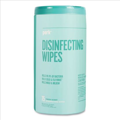 Disinfecting Wipes, 7 x 8, Fresh,75 Wipes/Canister1