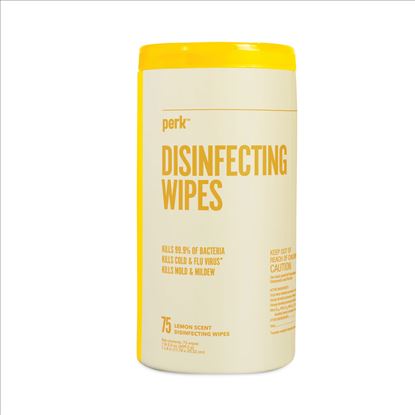 Disinfecting Wipes, 7 x 8, Lemon, 75 Wipes/Canister, 6 Canisters/Carton1