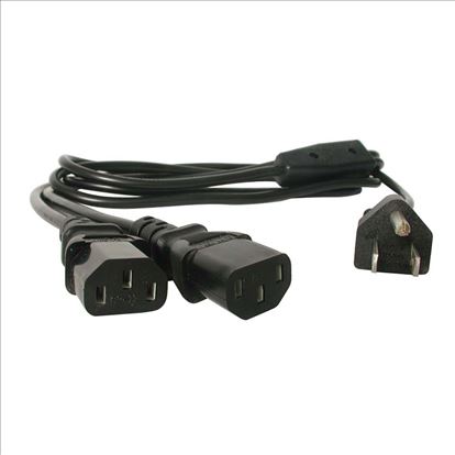 StarTech.com PXT101Y power cable Black 72" (1.83 m) NEMA 5-15P 2 x C13 coupler1
