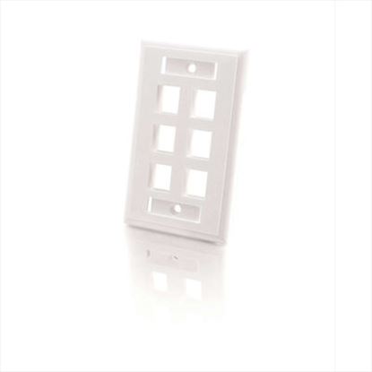 C2G 6-Port Multimedia Keystone Wall Plate - White1