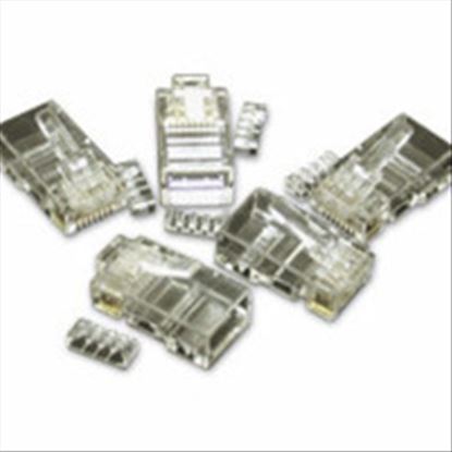 C2G RJ45 Cat5E Modular Plug for Round Solid/Stranded Cable 50pk wire connector RJ-45 Transparent1