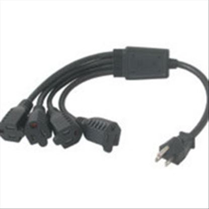 C2G 14in 1-to-4 18 AWG Power Cord Splitter (4 NEMA 5-15R -> 1 NEMA 5-15P)1