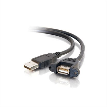 C2G 6in USB 2.0 A Male to A Female Panel Mount Cable USB cable 5.91" (0.15 m) USB A Black1