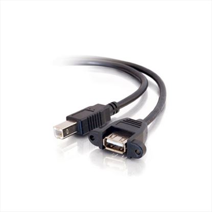 C2G 1.5ft USB 2.0 A Female to B Male Panel Mount Cable USB cable 17.7" (0.45 m) USB A USB B Black1