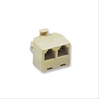 C2G RJ45 8-pin Modular T-Adapter wire connector RJ-45 Beige1