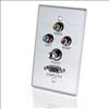 C2G Single Gang HD15 VGA (Bottom) + 3.5mm + Composite Video + Stereo Audio Wall Plate1