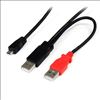 StarTech.com 0.3m Dual USB 2.0 USB cable 11.8" (0.3 m) USB A Micro-USB B Black1