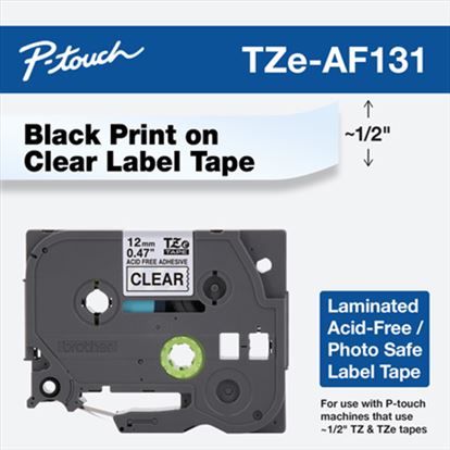Brother TZEAF131 label-making tape Black on transparent TZe1