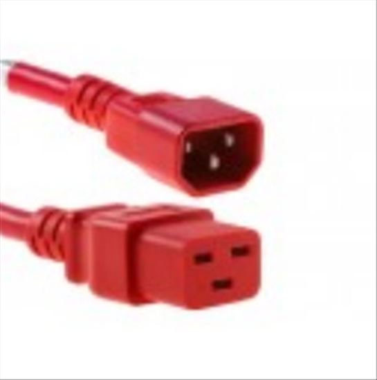 Unirise PWCD-C14C19-15A-05F-RED power cable 59.8" (1.52 m) C14 coupler C19 coupler1