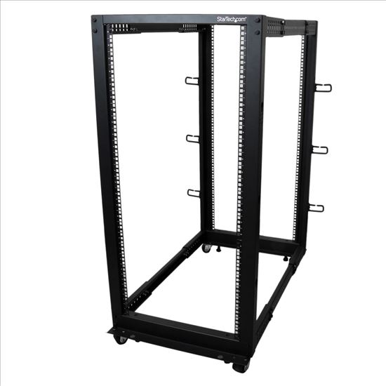 StarTech.com 4POSTRACK25U rack cabinet 25U Freestanding rack Black1