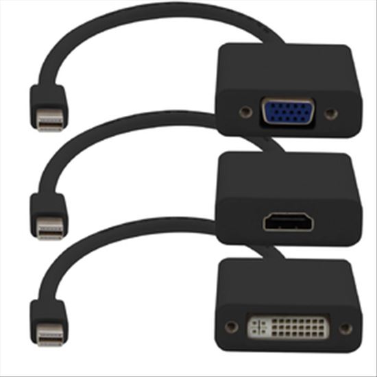 AddOn Networks MDP2VGA-HDMI-DVI-B video cable adapter 7.87" (0.2 m) Mini DisplayPort VGA + HDMI + DVI Black1