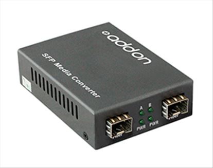 AddOn Networks ADD-GMC-2SFP network media converter 1000 Mbit/s 1550 nm Multi-mode, Single-mode Black1