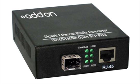 AddOn Networks ADD-GMC-SFP-POE network media converter 1000 Mbit/s Black1