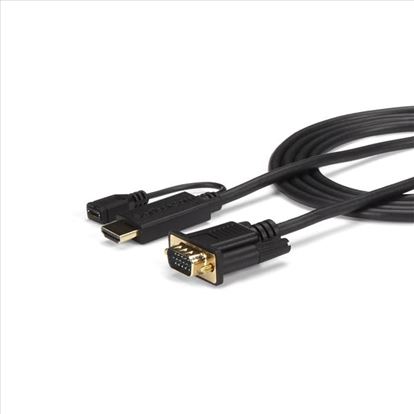 StarTech.com HD2VGAMM10 video cable adapter 118.1" (3 m) VGA (D-Sub) HDMI + Micro USB Black1