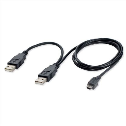 Connectland CL-CAB20042 USB cable Mini-USB B 2 x USB A Black1