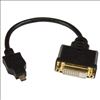 StarTech.com HDDDVIMF8IN video cable adapter 7.99" (0.203 m) Micro-HDMI DVI-D Black1