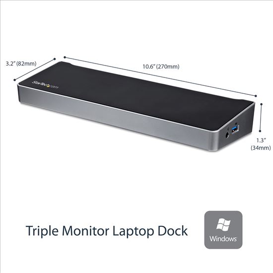 StarTech.com USB3DOCKH2DP notebook dock/port replicator Wired USB 3.2 Gen 1 (3.1 Gen 1) Type-A Black, Silver1