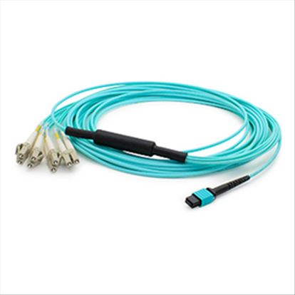 AddOn Networks 15m, MPO/4xLC fiber optic cable 590.6" (15 m) OM4 Turquoise1