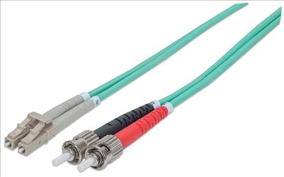 Intellinet 751117 fiber optic cable 39.4" (1 m) ST LC OM3 Aqua color1