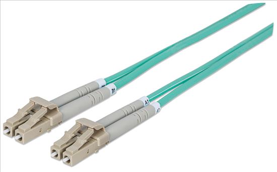 Intellinet 750066 fiber optic cable 118.1" (3 m) LC OM3 Aqua color1