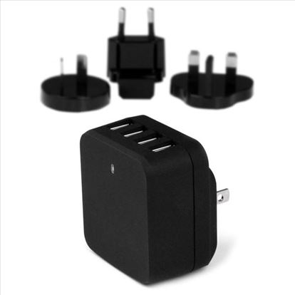 StarTech.com USB4PACBK mobile device charger Black Indoor1